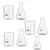 SBT Instruments Set of 7, Borosilicate 3.3 Glass Beaker and Conical Flask with Graduation Marks, 100ml Capacity