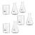 SBT Instruments Set of 7, Borosilicate 3.3 Glass Beaker and Conical Flask with Graduation Marks, 250ml Capacity