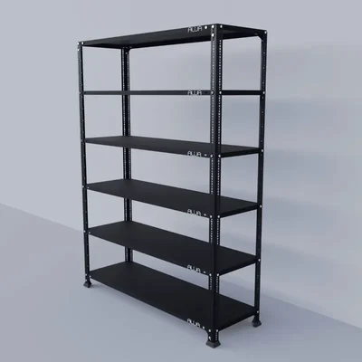 ALIJA 60 x 47 x 15 Inches 6 Shelves Multipurpose Storage Rack With accessories(Gauge-22 gauge shelves, 16 gauge angle,Color-Black)