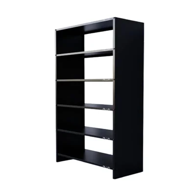 ALIJA Solid Metal Bookcase/Library/Book Shelf/Rack (72 x 35 x 15 Inch) with 6 Shelves (Black, Solid) With Accesories