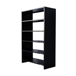 ALIJA Solid Metal Bookcase/Library/Book Shelf/Rack (72 x 35 x 15 Inch) with 6 Shelves (Black, Solid) With Accesories