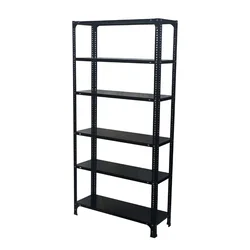 ALIJA 72 x 35 x 12 Inch 6 Shelves Multipurpose Storage Rack With Accessories(Color-Black,Gauge-24 Gauge Shelves & 18 Gauge Angle)