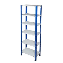 ALIJA 72 x 23 x 12 Inch 6 Shelves Multipurpose Storage Rack With Accessories (22 Gauge Shelves, 16 Gauge Angle)(Color-Blue & Ivory)