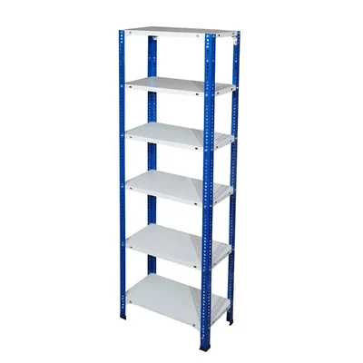 ALIJA 72 x 23 x 12 Inch 6 Shelves Multipurpose Storage Rack With Accessories (22 Gauge Shelves, 16 Gauge Angle)(Color-Blue & Ivory)