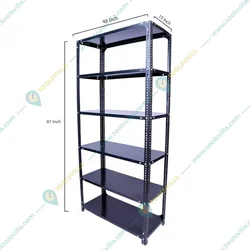 ALIJA  87 X 48 X 15 Inch 6 Shelves Multipurpose Storage Rack With Accessories (20 Gauge Shelves, 14Gauge Angle)(Color-Black) 