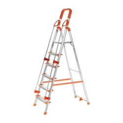Houza Anti-Slip 6 Step Aluminium Foldable Ladder With Railing (HZ-WR-06-01)