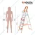 Houza Anti-Slip 6 Step Aluminium Foldable Ladder With Railing (HZ-WR-06-01)
