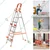 Houza Anti-Slip 6 Step Aluminium Foldable Ladder With Railing (HZ-WR-06-01)