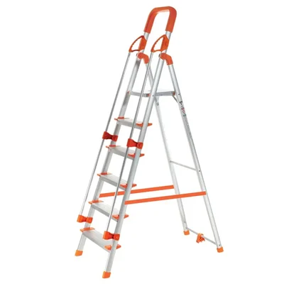 ProHome 6 Steps Foldable Aluminium Ladder With Hand Railing (LAD-WR-06) - 5 Year Warranty