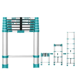 Total 6 Steps 6.5 Feet/2 Meter 150 Kg Load Capacity Aluminium Telescopic Ladder (THLAD08061)