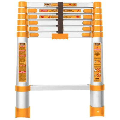 INGCO 6 Step (6.50 Feet / 2 Meter) Aluminium Telescopic Ladder,150 kg Load Capacity For Multipurpose Use (HLAD08061)