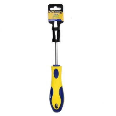 Tata Agrico 6x100mm Slotted Screwdriver YNB Flat Head Shockproof Acetate Handle(Pack of 4)