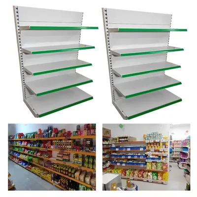 Premium Quality 5 Shelves (6 x 3 Feet) Display Rack Combo Of One Main Unit & One Add On Unit