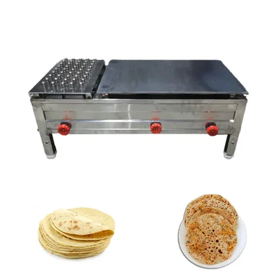 Commercial 18 X 36 Inch Gas operated Chapati Tawa Bhatti,700-900 Rotis Per Hour with 8 mm Tawa