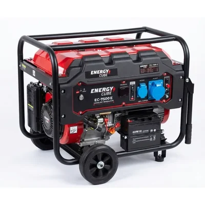 Energy Cube 7.5 KVA Petrol Generator Self Start Heavy Duty Power Backup with Battery and Wheels