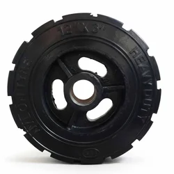 Heavy Duty 300 x 75 MM / 12 x 3 Inch 700 Kg Load Capacity Rubber Wheel ( C.I + Wheel ) Without Ball Bearing