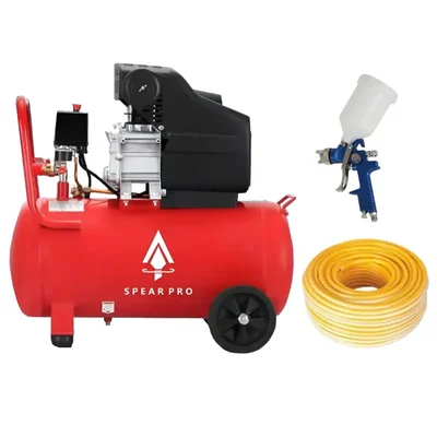 Spear 70 Liters Oil Type Air Compressor With 3 HP Motor, Paint Gun and 10 meters Air Hose Pipe Combo (1 Year Warranty)