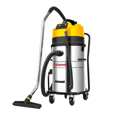 POLYMAK 70L 3600W Dual-Motor 26kPa Stainless Steel Wet & Dry Industrial Vacuum Cleaner PMVC70L