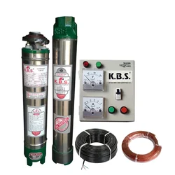 KBS 1.5 HP 15 Stage(3 inch) V3 Single Phase Water Cooled Submersible Pump With Control Panel, 30M Submersible Cable, Safety Wire & 1 Year Warranty