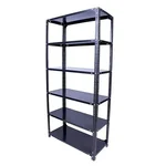Fidvi 72 x 35 x 12 Inch 6 Shelves Powder Coated Slotted Angle Metal Rack With Accessories (SR-528)