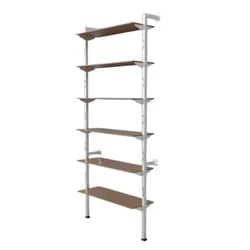 ALIJA 72 x 36 x 12 Inch 6 Shelf Slotted Angle Pipe Rack for Multipurpose Uses (Ivory Angle)