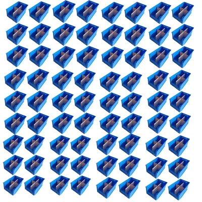 Avsar 230 x 150 x 120 mm FPO Blue Storage Bin with Vertical & Horizontal Partition, HDPE Material (Bin-25) - Pack of 72