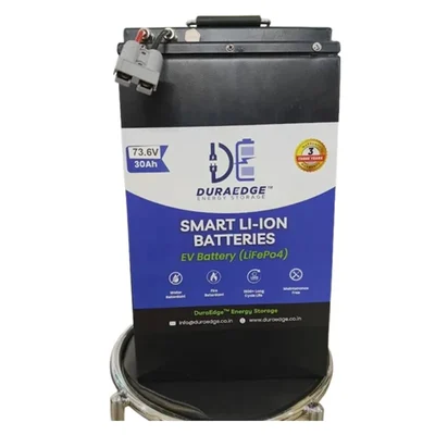 DuraEdge 73.6V 30Ah Smart LiFePO4 Battery Pack with Metal Casing & Carry Handle
