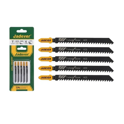 Jadever 74mm 8TPI HCS Milled 5 Pcs Quick Cut Jig Saw Blade For Wood JDJB111C