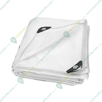 ZN Global 750 GSM 10 feet x 10 feet Nylon Fabric, PVC Coated, UV Protected, Waterproof Tarpaulin Sheet(Color-White)