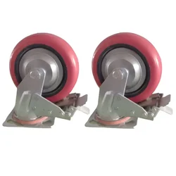 Suwas Trolley 2 Pieces 6 x 2 Inch Polyurethane 500 Kg Load Capacity Swivel With Brake Caster Wheel | 6 Month Warranty