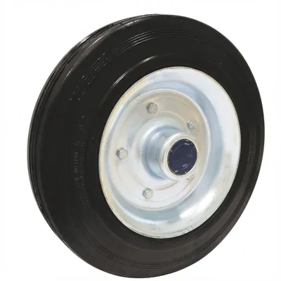 Heavy Duty 3 inch / 75 mm Rubber Wheel, Steel Core With Roller Bearing