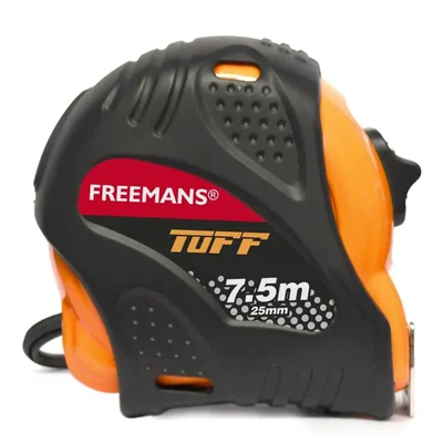 Freemans 7.5 Meter Heavy-Duty Tape Measure with Dura Coat, Rubber Grip & Front Lock TU7525