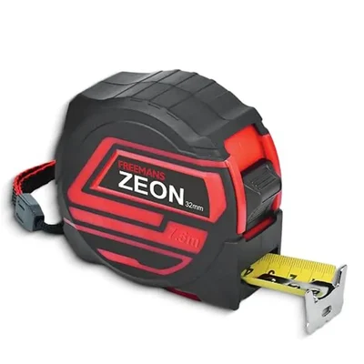 Freemans Zeon 7.5 Meter Steel Measuring Tape with 32mm Wide Blade, Dual Pause Buttons & Anti-Glare Nylon Coating ZN7532
