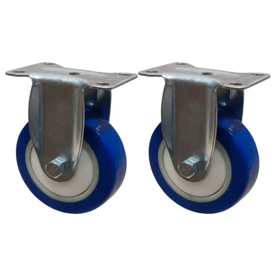 Heavy Duty 90 kg Load Capacity 2 pcs 3 inch (75 mm) Fixed Type Single Ball Bearing Anti Static PU Caster Wheel