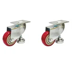 Heavy Duty 3 inch / 75 mm Pack of 2 Plate Type Double Ball Bearing PVC Caster Wheel