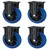 Heavy Duty 80 kg Load Capacity 4 pcs 3 inch (75 mm) Fixed Type Single Ball Bearing Elastic Rubber Caster Wheel