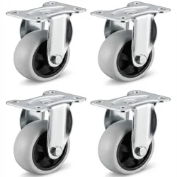 Heavy Duty 3 inch / 75 mm Pack Of 4 Fixed Type Single Ball Bearing PP Caster Wheel