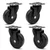 Heavy Duty 75 mm / 3 inch Pack Of 4 Swivel Type Plain Bore Hard Rubber Caster Wheel