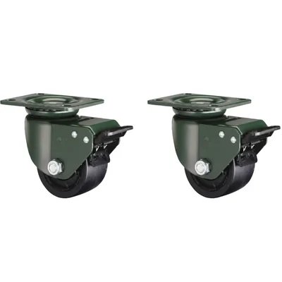 Heavy Duty 600 kg Load Capacity 2 pcs 3 inch (75 mm) Swivel with Brake Type Nylon Caster Wheel