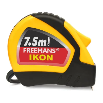 Freemans IKON 7.5m Auto-Lock Professional Steel Measuring Tape Pack with Rust-Proof Dura-Coat Blade, IK7525