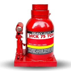 Heavy Duty 75 Ton Hydraulic Bottle Jack for Trucks, Lorry, and Industrial Equipment - 465 mm Max. Lifting Height