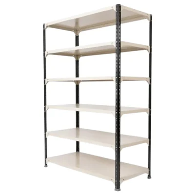 UTC 78 x 41 x 18 Inch 6 Shelves Multipurpose Black angle Ivory Shelf Storage Rack (22 Gauge Shelves & 16 Gauge Angle)