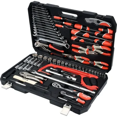 Yato 1/2 inch and 1/4 inch 79 pcs Socket Wrench Tool Set for Auto Maintenance (YT-38911)