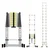 Welbuilt® 23 Feet(7 Meter) Portable & Compact Aluminum Telescopic Ladder with Support bar & Wheels| EN131 Certified