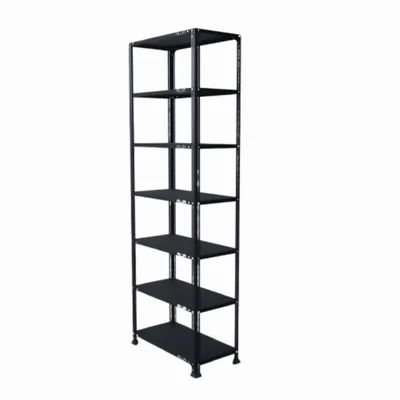 Alija 84 x 29 x 15 Inch 7 Shelves Multipurpose Storage Rack With Accessories ( Colour - Black) (Gauge-24 Gauge Shelves)