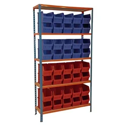 Suwas Trolley 80 Kg/Shelf Load Capacity Powder Coated  BIN Storage Rack,5 Shelves ( 40 Bins)  With 1 Year Warranty (SU-BSR-003)