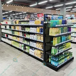 Premium Quality 7 x 3 Feet 6 Shelves Black Color Display Rack -Set Of 2 