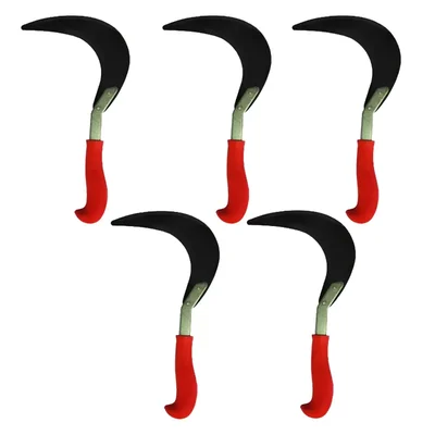 Single Edge Sickle of 7 inch Carbon Steel Blade with Virgin Nylon Handle (Pack of 5 Pcs)