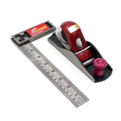 Globus 7 inch Alloy Steel Block Plane With 8 Inch Try Square (1240)