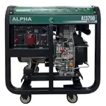ALPHA 7kW 230V/400V 50Hz 1 Ph. Heavy-Duty Open Frame Electric Start Mobile Diesel Generator A13700